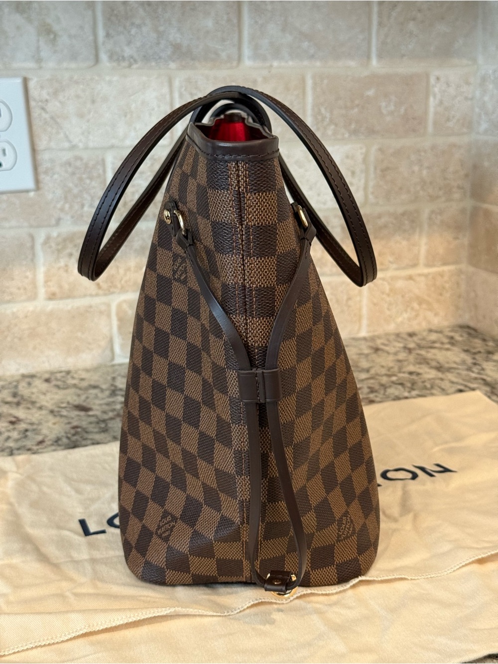 Louis Vuitton Damier Ebene Checkerboard Brown Tote - Picture 2 of 16